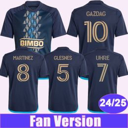 24 25 Philadelphia Union Mens Soccer Jerseys GLESNES UHRE CARRANZA BEDOYA GAZDAG LOWE Home Blue Football Shirt Adult Short Sleeve Uniforms