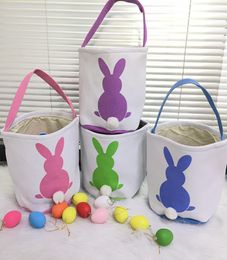 Partys Rabbit Easter Basket Personalised Easters Bunny Tote Bags Egg Candies Baskets Canvas Buckets DIY Cute Party Decoration 084244470