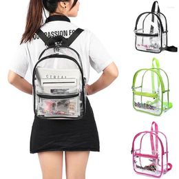 Backpack Transparent PVC Female Solid Colour Casual Clear Waterproof Student School Bags Women Travel Shoulder Handbags Knapsack