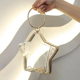 Bag Fashion Star Shape Transparent Women Shoulder Bags Designer Metal Handbags Luxury Chains Crossbody Clear Pvc Small Purses