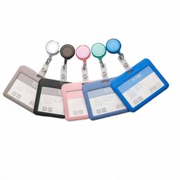 women Student Credit Card Cover Case Pouch Creative Transparent Retractable Nurse Badge Doctor ID Card Holder Clip Badge B7Pg#