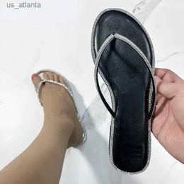 Slippers Women Casual Flip Flops Fashion Summer Beach Shoe Clip Toe Footwear Sexy Glitter Diamond Comfortable Flat Outdoor Ladies Slipper H240416