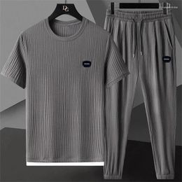 Men's Tracksuits 2024 Summer Two Piece Sets O-neck Pullovers And Elastic Waist Trousers Fashion Sport Men