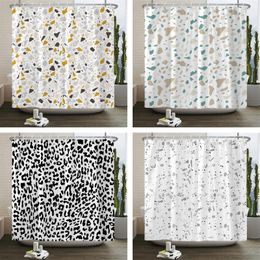 Shower Curtains Modern Simple Mosaic Curtain Waterproof Bath With 12 Hooks For Bathroom Home Decoration Polyester Fabric Screen