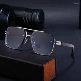 Sunglasses Men's Double Beam Rivet Retro Women Advanced Driving Mirror Y2K Square Sunshade Trendy Brand Neutral UV400