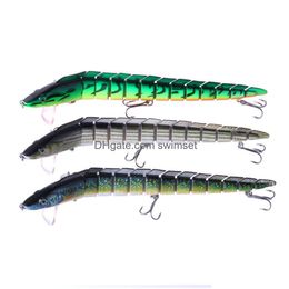 9 Pieces Saltwater Fishing Bait 9.05/ 1.62Oz Ribbon Sea Mti-Jointed Lure With 3 Treble Hooks Big Game Drop Delivery Dhf5K