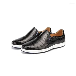 Casual Shoes Authentic Real True Crocodile Skin Men's Black Driving Flats Genuine Exotic Alligator Leather Male Slip-on Loafers