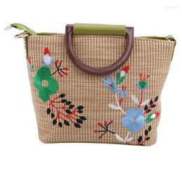 Bag Embroidery Women Handbag 2024 Summer Rattan Shoulder Crossbody Female Top-handle Bags Totes