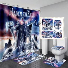 Shower Curtains Hammerfall Band 3D Print Curtain Waterproof Bathroom Anti-slip Bath Mat Set Toilet Rugs Mats Home Decor H01