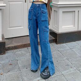 Women's Jeans 2024 Spring And Summer Pattern Bell-bottoms Retro Loose Comfortable Appear Thin High Waist