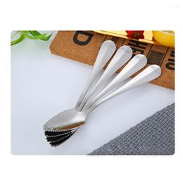 Spoons 2pcs Stainless Steel Grapefruit Spoon Fruit Dessert With Serrated Edge Long Handle Citrus Kitchen Gadgets