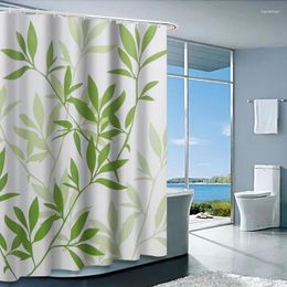 Shower Curtains Inyahome Botanical Green Leaves Curtain Decorative Plant Bath Fabric Bathroom Accessories