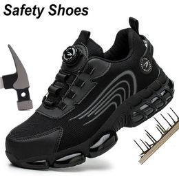 Safety Boots Men Work Sneakers Indestructible Shoes Steel Toe Protective Boots Anti-smash Anti-puncture Work Safety Shoes 240409