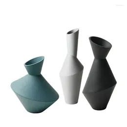 Vases 3Pcs Modern High Quality Ceramic Nordic Flower Figurines Crafts Home Interior Decor Ornament