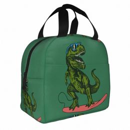 carto Dinosaur Insulated Lunch Bag For Women Leakproof Thermal Cooler Lunch Tote Box For Kids School Children Food Bags G6vE#