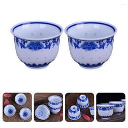 Cups Saucers 2pcs Vintage Tea Cup Porcelain Teacup Chinese Style Retro