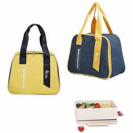 cute For Student Food Storage Bag Dinner Ctainer Handbag For Men Thermal Cooler Bag Oxford Cloth Picnic Pouch Lunch Bag 718K#