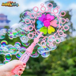 Windmill Bubbles Sticks Toys for Kids Handheld Magic Wand Soap Machine Summer Party Games Outdoor Game Children Gift 240415