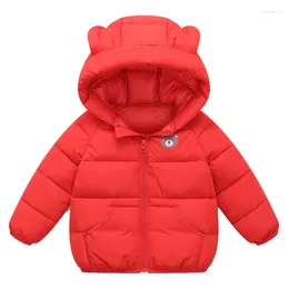 Down Coat Winter Hooded Plush Warmth Jacket 0-7 Year Old Boys And Girls Cartoon Printed Casual BeiBei Fashion Children Clothing