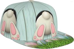 Ball Caps Easter?White Pattern Flat Bill Hat Unisex Snapback Baseball Cap Hip Hop Style Visor Blank Adjustable