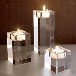 Candle Holders Nordic Mercury Glass Holder Geometric Candlestick Candelabros Decorativos Wedding Table Decoration Crystal
