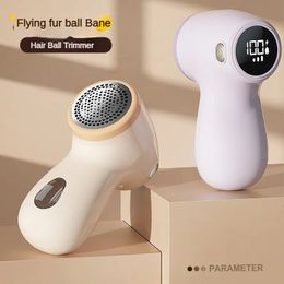 Lint Remover Portable USB Rechargeable with Large LED Display Fluff Pellet Clothes Fabric Shaver Hair Ball Trimmer 240415