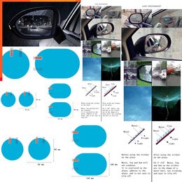 2024 2024 2Pcs Car Rearview Mirror Protective Rain Proof Anti Membrane Car Sticker Accessories Car Protection