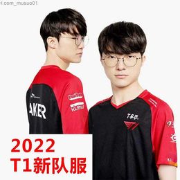 Men's T-Shirts lck Musim Panas S12 Final Ekspedisi T1 Seragam Tim Skt Seragam Tim FAKER The Same Tshirt Lengan Pendek PriaL2402