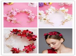 Wedding Bridal Rose Flower Headband Floral Crown Tiara Hairband Pink Purple Red Ivory Flowers Head Bands Hair Accessories Ornament6349955