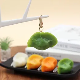 Keychains Dumpling Keychain Creative Fashion Simulation Food Toy Model Car Phone Bag Pendant Ornaments Gift Trinkets Jewelry Llaveros