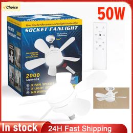 Ceiling Fan With LED Light 5 Blades Mini Dimmable Small 3 Gear Speed For Porch Office Garage Restaurant