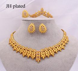 Ethiopia Jewelry sets for women gold necklace earrings Bracelet ring Dubai African Indian bridal wedding set gifts collares 2011302090997