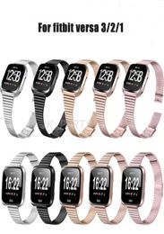 Stainless steel watchband Women Men metal strap for fitbit versa 321 replacement bracelet band2883942