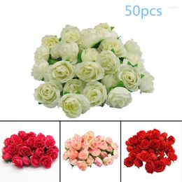 Decorative Flowers Rose Artificial Silk Realistic Blossom Roses Bouquets For DIY Fall Wedding Centrepieces