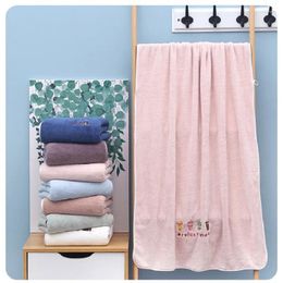 Towel Drop Embroidery Microfiber Bath Towels For Adults 140 70cm Beach Large Soft Water Absorbent