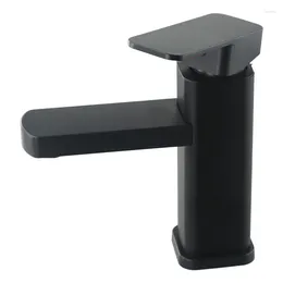 Bathroom Sink Faucets Faucet &Cold Mixer Tap Deck Mounted Basin Black Square Washbasin Bathtub