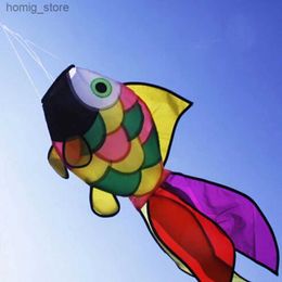 1 Rainbow Fish Kite Windsock Outdoor Garden Decoration Childrens Laundry Line Toy Y240416