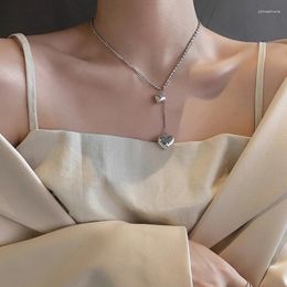 Pendants S925 Sterling Silver Necklace For Women Love Light Luxury Retro Simple Pendant Clavicle Chain 2024 Jewellery Wholesale