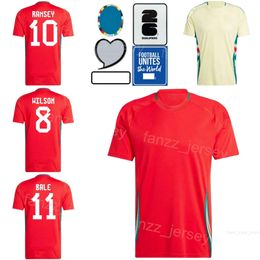 Euro Cup 2024 Soccer Wales 20 Daniel James Jersey Harry Wilson Joe Rodon Connor Roberts Gareth Bale Brennan Johnson Kieffer Moore Football Shirt Kits National Team