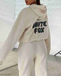 Tracksuit White Designer Fox Hoodie Sets Two 2 Piece Set Women Mens Clothing Sporty Long Sleeved Pullover Hooded Tracksuits Spring Autumn Winter Sma GAOZ BLC0
