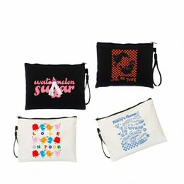 cute Harry Canvas House Makeup Bag Kits Love Tour Women's Cosmetic Bags Travelling Essentials Pouch Harry's Fans Birthday Gift X9WG#
