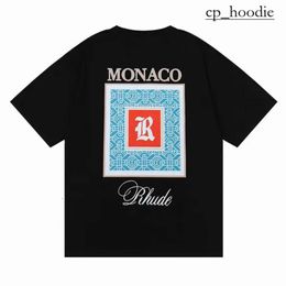 Rhude New 2024 Designer Mens T Shirt Fashion Graphic Printed Womens Mens Clothing Rhude Shirt Short Sleeve Letter Graffiti Loose Rhude Shirt High Quality Tee 4064