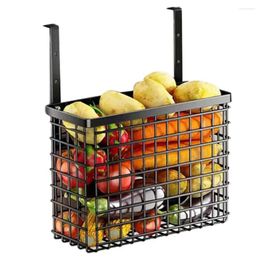 Kitchen Storage Wall Mounted Hanging Bin Fruit Basket Anti-Rust Carbon Steel Mount With Foam Padding Door For Pantry