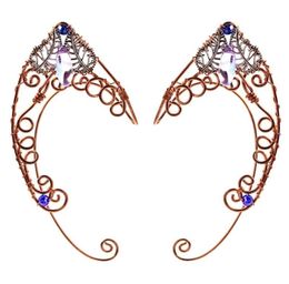 Stud Ear Clip Earrings Wrap Butterflies Nocuffs Wing Elf Cuff Wedding Filigree Fairy Crystal Jewelryzircon Elves 2210143025861