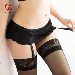 Sexy Socks 1Set Fashion Women Sexy Lace Soft Top Thigh-Highs Stockings + Suspender Garter Belt Black White 240416