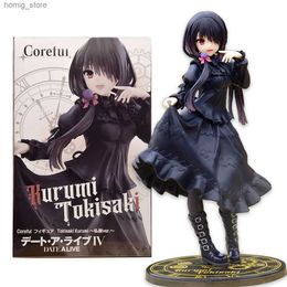 Action Toy Figures 18CM DATE A LIVE Tokisaki Kurumi Anime Figure Cute Girl Model Toy PVC Black Dress Up Standing Model Car Interior Ornament Y240415