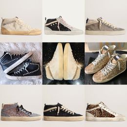 New release high tops shoes star sneakers Woman casual shoes luxury Sequin Classic White Do-old Dirty Trainers leather glitter boots Mens shoe