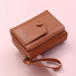 Wallets Fashion Women Wallet PU Leather Ladies Small Pocket Coin Purse Female Mini Clutch Card Credit Zipper 2024
