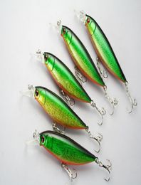 Whole Lot 12 Fishing Lure Minnow CranKbaits Hand Baits Hooks Bass 123g10 cm Green 5692552