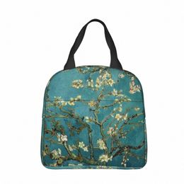 van Gogh Almd Blossom Tumblr Fi Grunge Aesthetic Vintage Insulated Lunch Bag Cooler Bag Tote Lunch Box Bento Pouch Work Z7Ns#